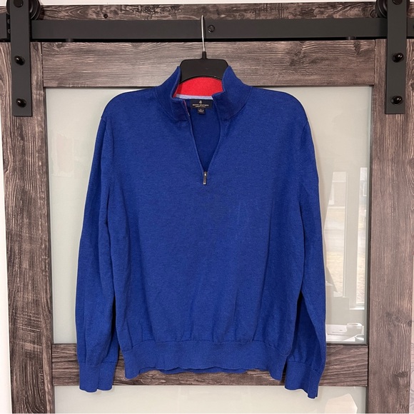 Brooks Brothers Other - Brooks Brothers 100% Supima Cotton Blue 1/4 Zip Men’s Sweater Size Large